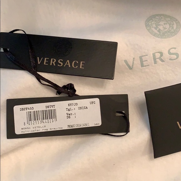 Blue black and gray Versace purse - Picture 5 of 5